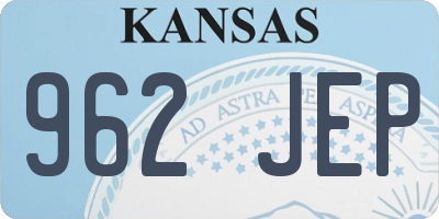 KS license plate 962JEP