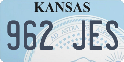 KS license plate 962JES