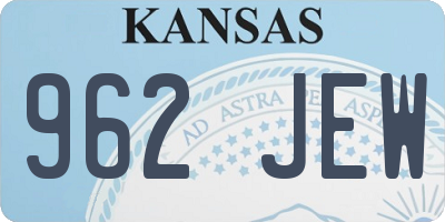 KS license plate 962JEW