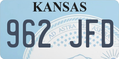 KS license plate 962JFD