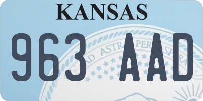 KS license plate 963AAD