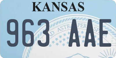 KS license plate 963AAE