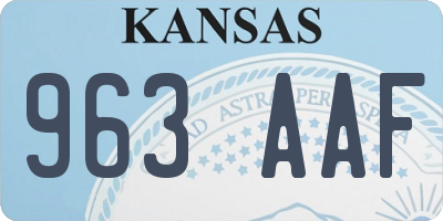 KS license plate 963AAF