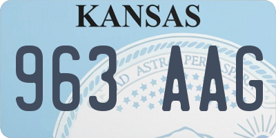 KS license plate 963AAG