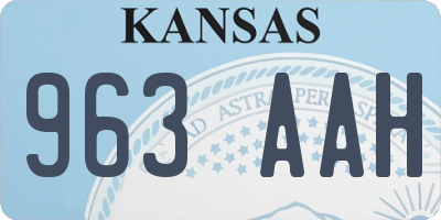 KS license plate 963AAH