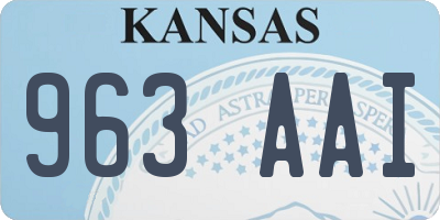 KS license plate 963AAI