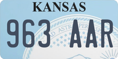 KS license plate 963AAR