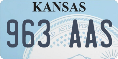 KS license plate 963AAS