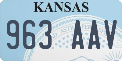 KS license plate 963AAV