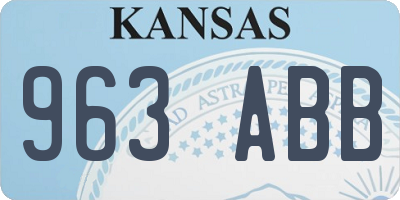 KS license plate 963ABB