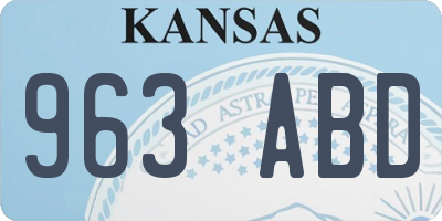 KS license plate 963ABD