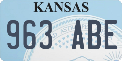 KS license plate 963ABE