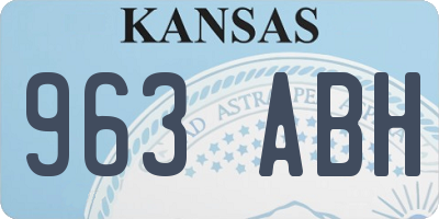 KS license plate 963ABH