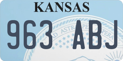 KS license plate 963ABJ