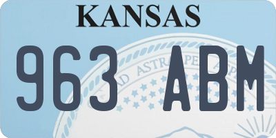 KS license plate 963ABM