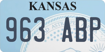 KS license plate 963ABP