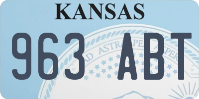 KS license plate 963ABT