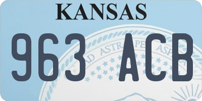 KS license plate 963ACB
