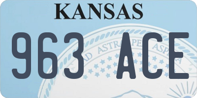KS license plate 963ACE