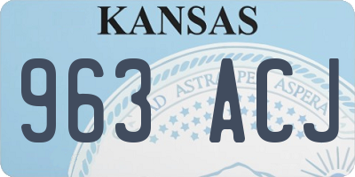 KS license plate 963ACJ