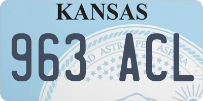 KS license plate 963ACL