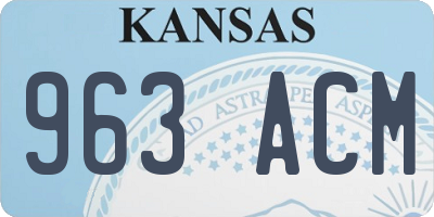 KS license plate 963ACM