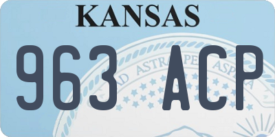 KS license plate 963ACP