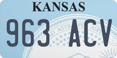KS license plate 963ACV