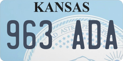 KS license plate 963ADA