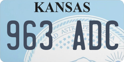 KS license plate 963ADC