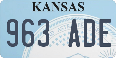 KS license plate 963ADE