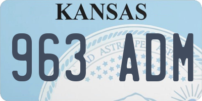 KS license plate 963ADM