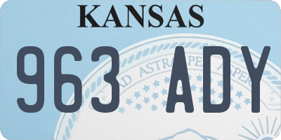 KS license plate 963ADY