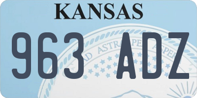 KS license plate 963ADZ
