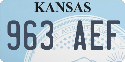 KS license plate 963AEF