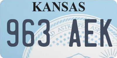 KS license plate 963AEK