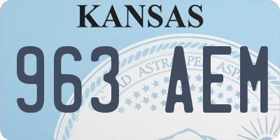 KS license plate 963AEM