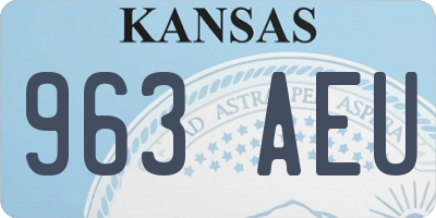 KS license plate 963AEU