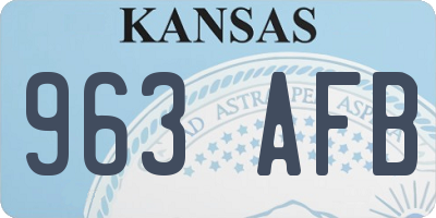 KS license plate 963AFB
