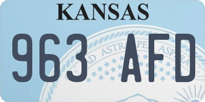 KS license plate 963AFD