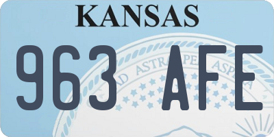 KS license plate 963AFE