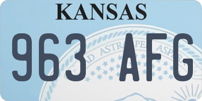 KS license plate 963AFG