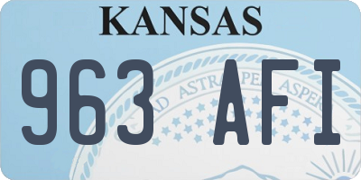 KS license plate 963AFI