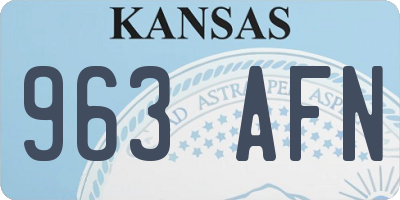 KS license plate 963AFN