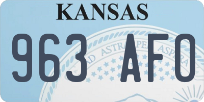 KS license plate 963AFO