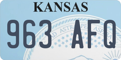 KS license plate 963AFQ