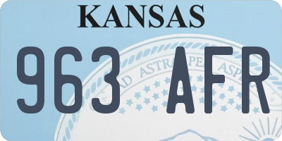 KS license plate 963AFR