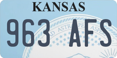 KS license plate 963AFS