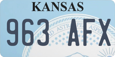 KS license plate 963AFX