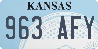 KS license plate 963AFY